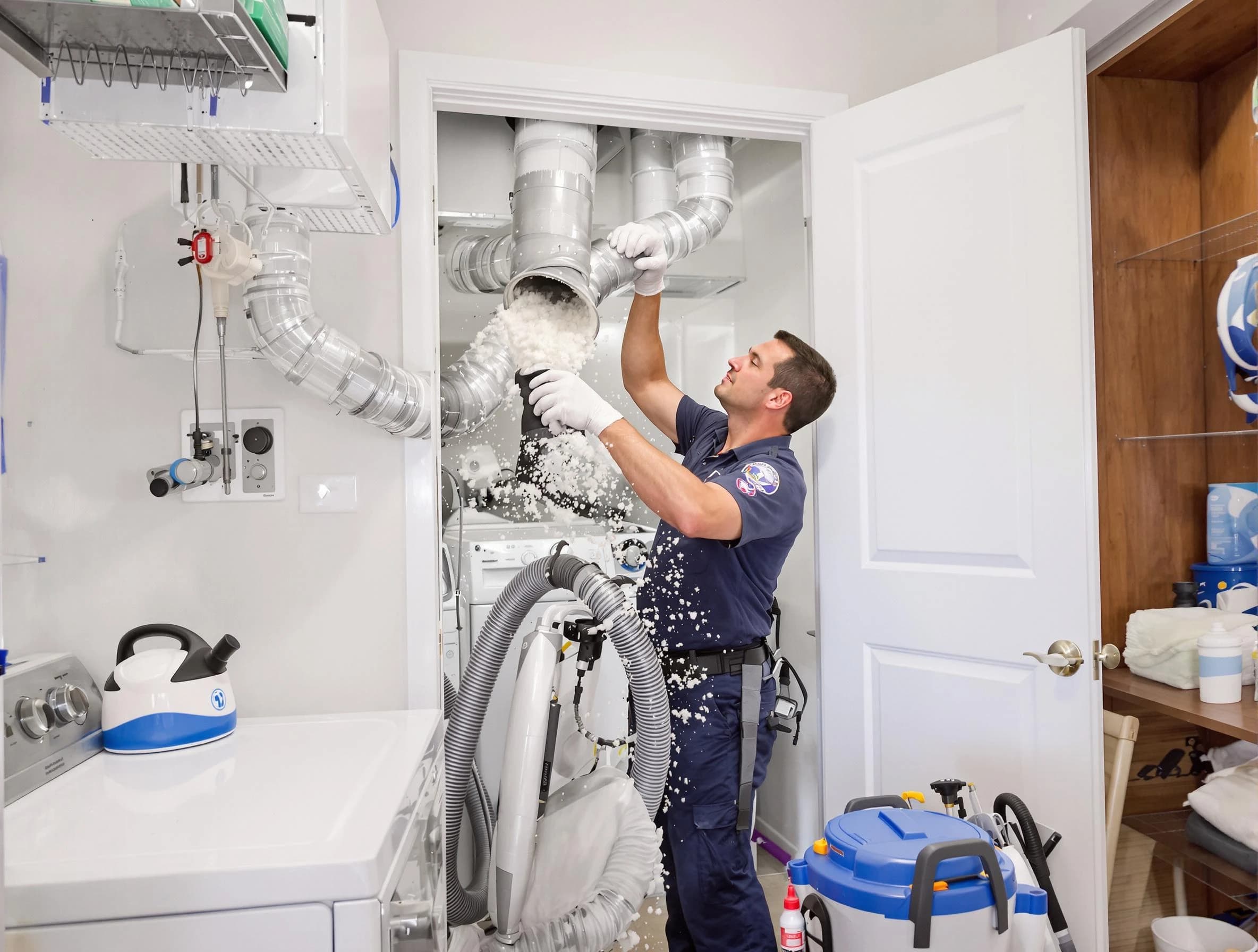 Fort Lee Dryer Vent Cleaning technician delivering thorough residential dryer vent cleaning service in Fort Lee